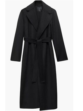 Mango Hand made Wool blend  wrap coat